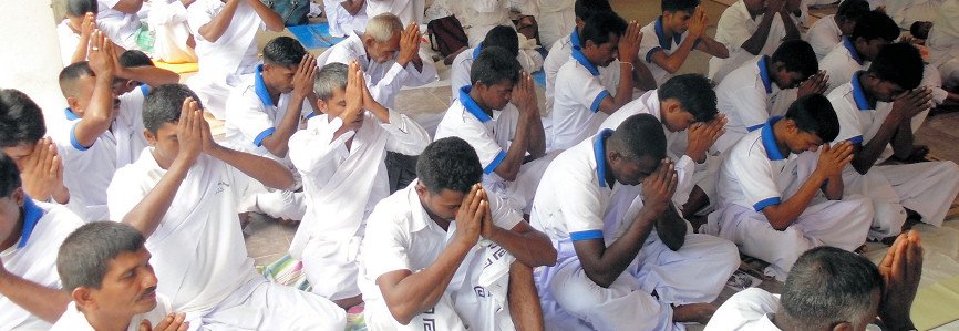 Devotees Observing Seela At The Monestery